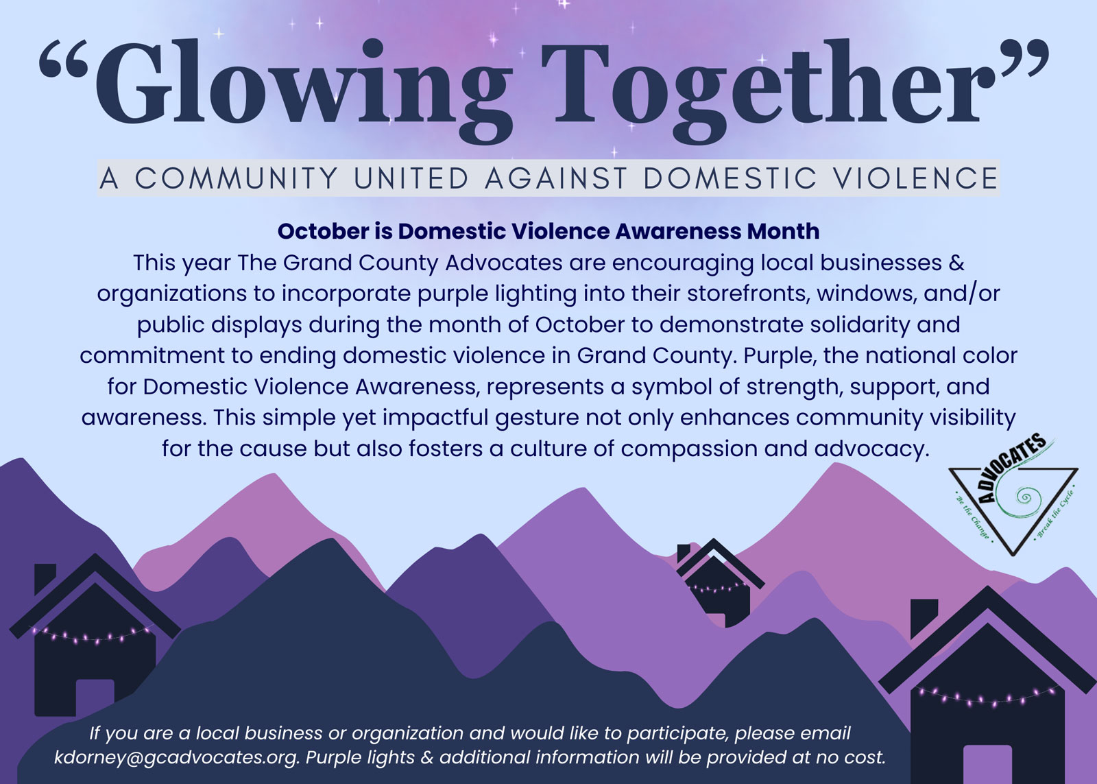 Learn More about “Glowing Together”: A Community United Against Domestic Violence